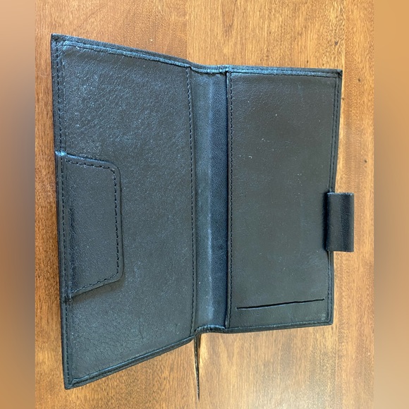 Leather checkbook cover with pen loop. - Picture 2 of 3